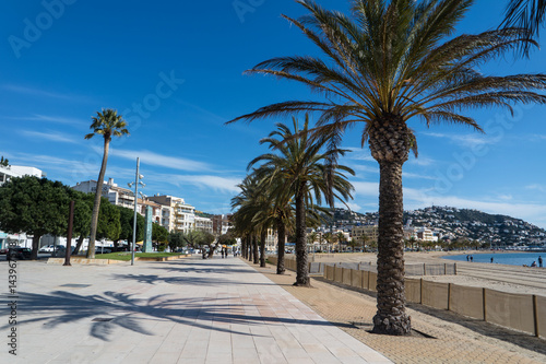 Waterfront promenade of the city of Roses  Costa Brava  Catalonia  Spain