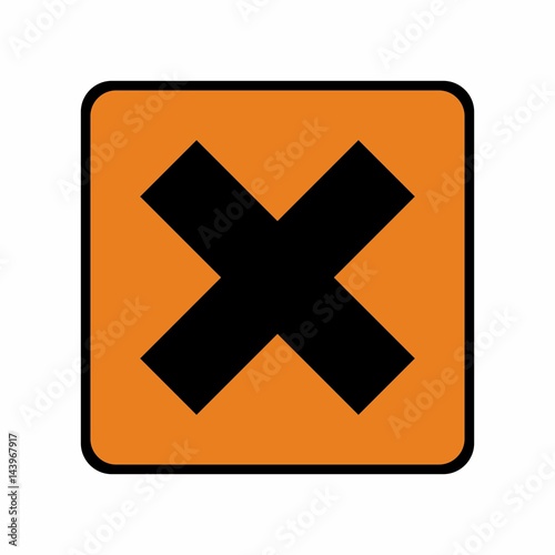 Irritant hazard sign or symbol vector design isolated on white background