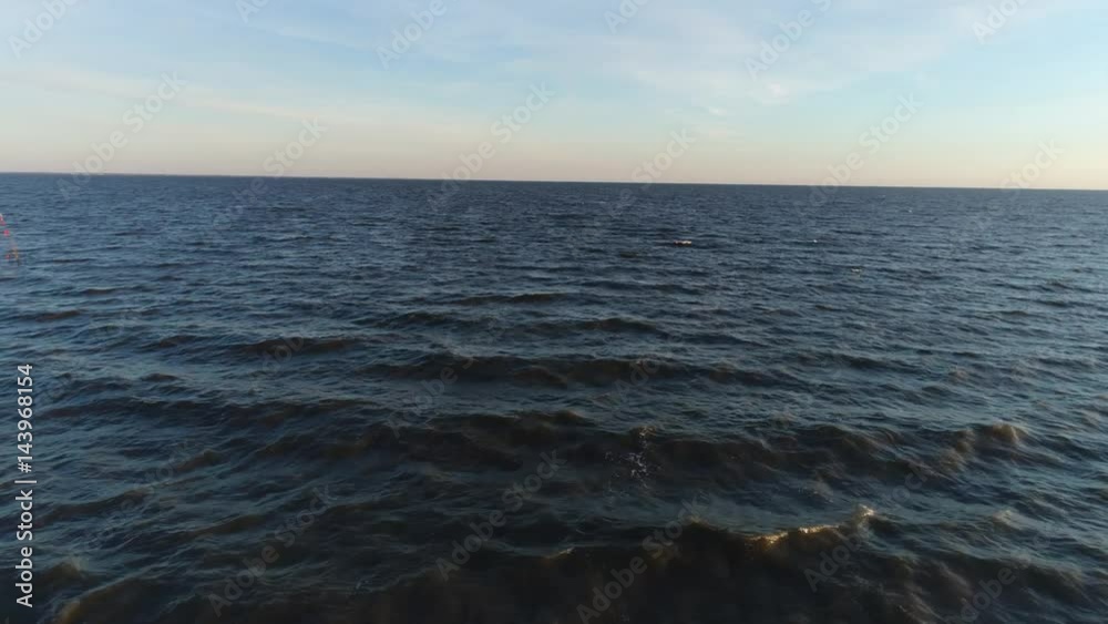 Aerial View Flying over Delaware Bay in New Jersey Aerial View Flying over Delaware Bay in New Jersey