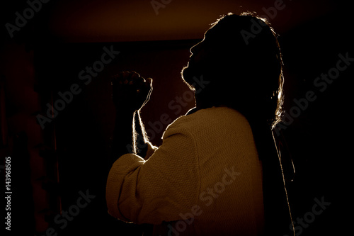 Fotografie Jesus Christ praying at night