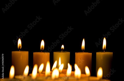 Candle flame isolated on black