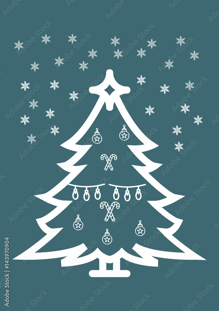 Obraz premium Christmas tree icon, Vector
