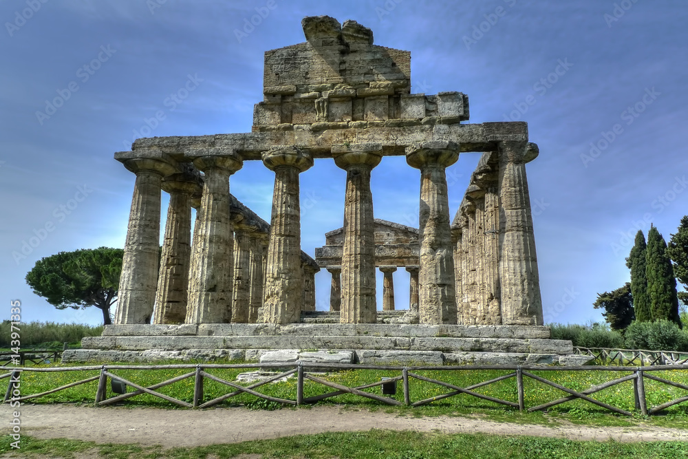 the Paestum archaeological site, Italy.