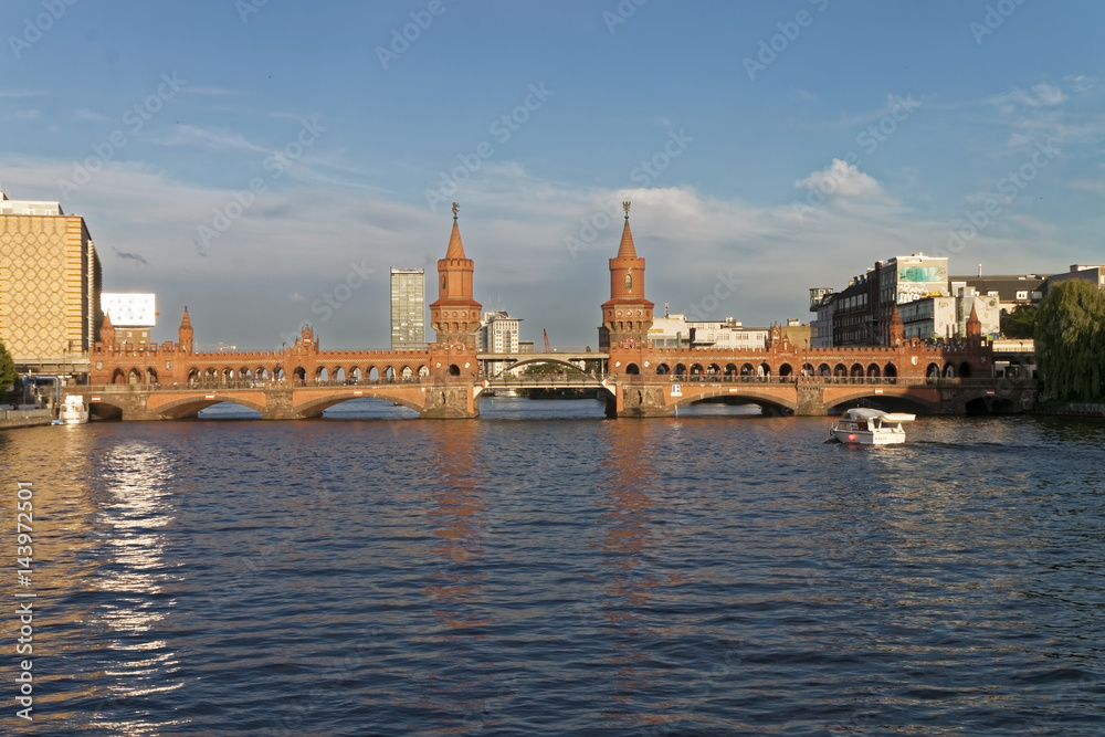 Fototapeta premium Berlin, Germany - Old, historic bridge over the river.