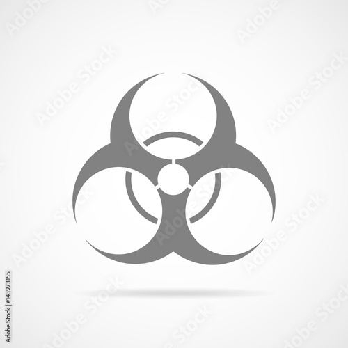 Flat biohazard icon. Vector illustration