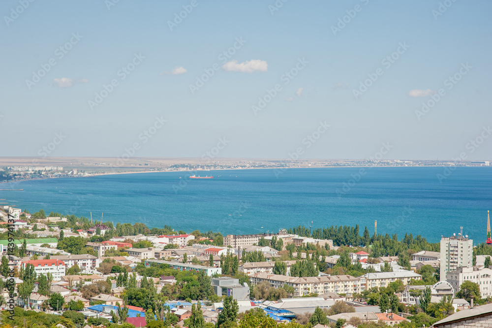 Obraz premium Feodosia city aerial view, Crimea, Russia