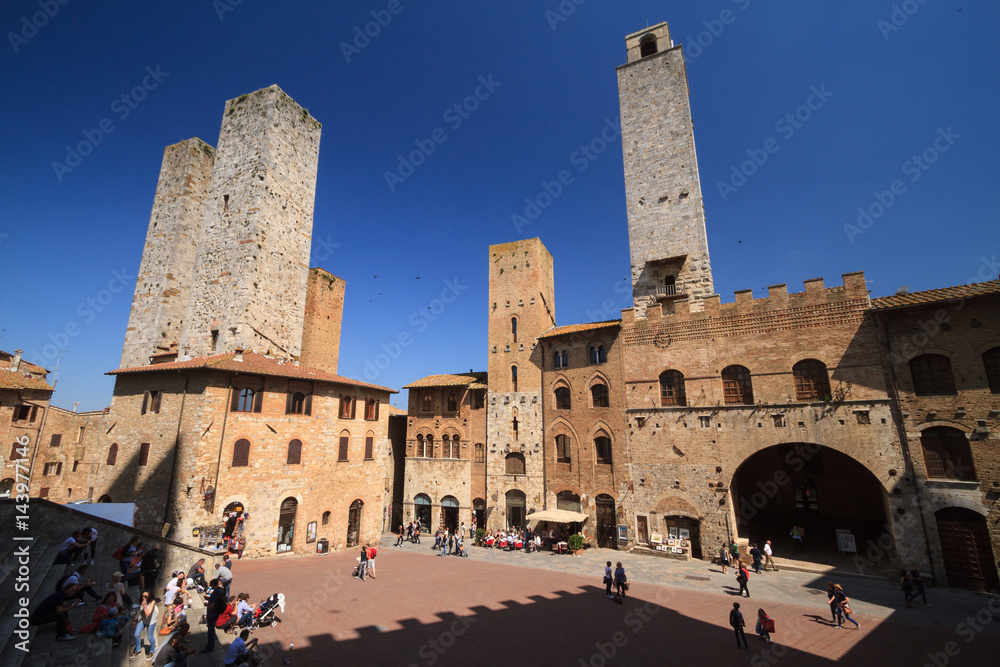 San Gimignano, medieval village famous as the Town of Fine Towers, Tuscany, Italy