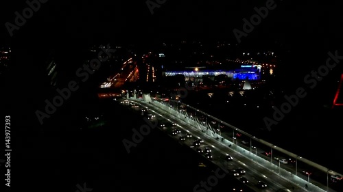 Night view of the city Valencia. bridge city of Arts and science. Spain.