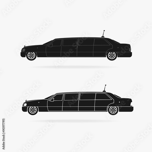 Limousine Car Icon Vector