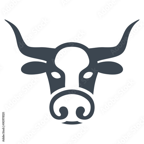 Bull Head flat raster pictograph. An isolated illustration on a white background.