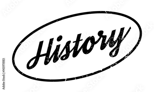 History rubber stamp. Grunge design with dust scratches. Effects can be easily removed for a clean, crisp look. Color is easily changed.