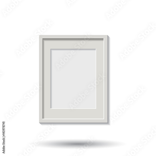 Realistic photo frame isolated on white background. Pictures frame vector illustration.