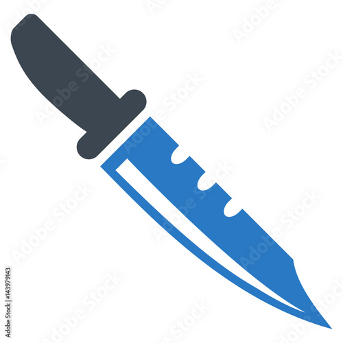 Knife flat raster icon. An isolated illustration on a white background.