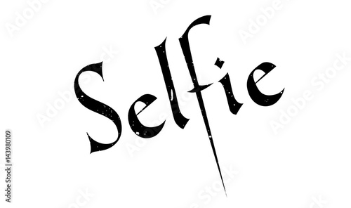 Selfie rubber stamp. Grunge design with dust scratches. Effects can be easily removed for a clean, crisp look. Color is easily changed.