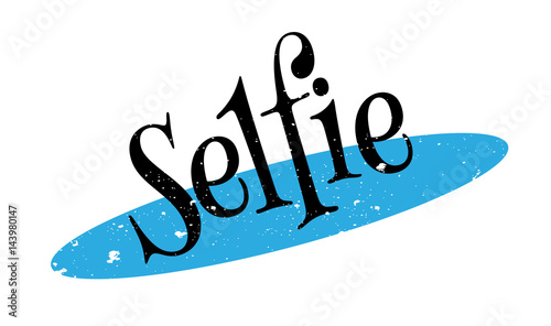 Selfie rubber stamp. Grunge design with dust scratches. Effects can be easily removed for a clean, crisp look. Color is easily changed.