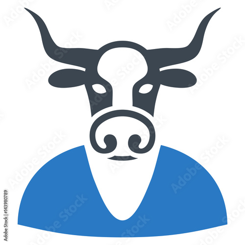 Cow Boy flat vector pictograph. An isolated illustration on a white background.