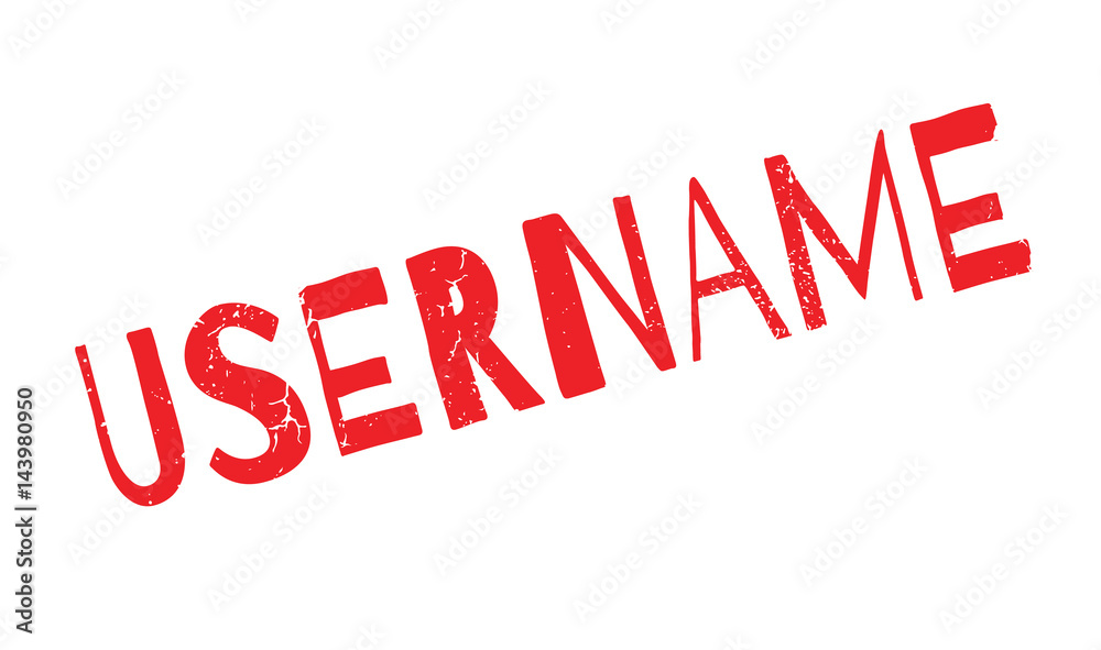 Username rubber stamp. Grunge design with dust scratches. Effects can be easily removed for a clean, crisp look. Color is easily changed.