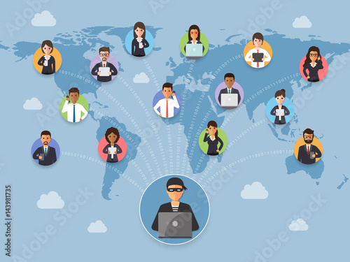 Cyber security and crime concept