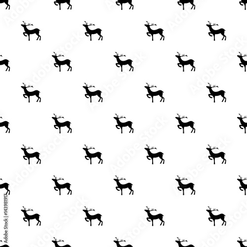 Black deers on white background. Fashion graphic design. Modern stylish abstract texture. Template for prints, textile, wrapping and decoration, wallpaper.