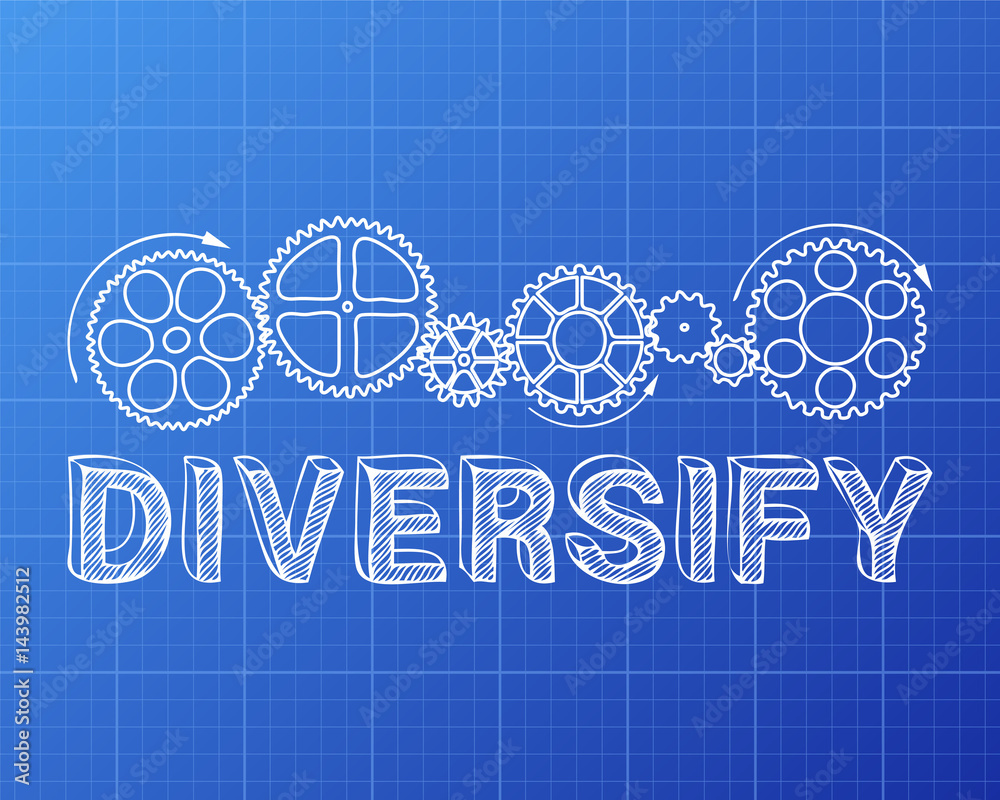 Naklejka premium Diversify Blueprint