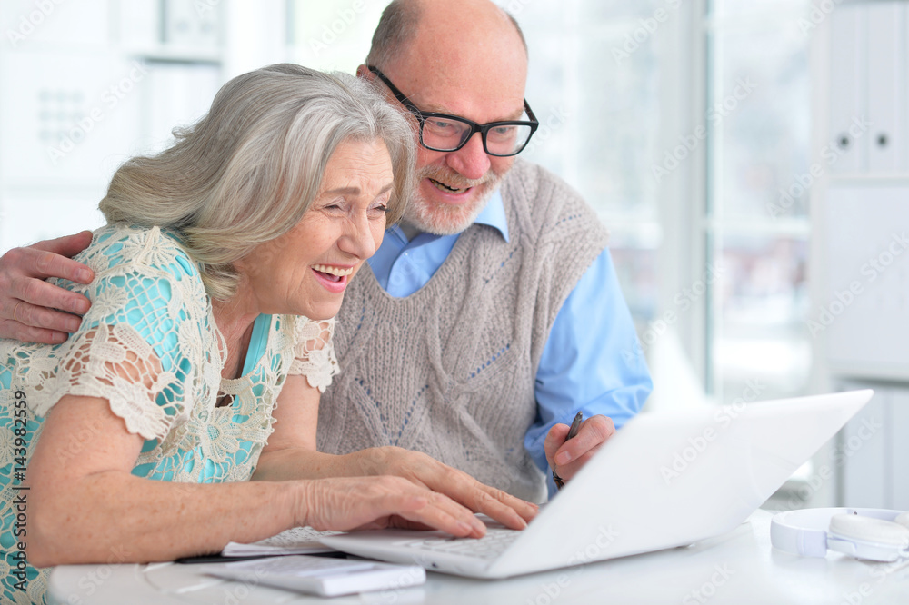 Elderly couple with a laptop Elderly couple with a laptop