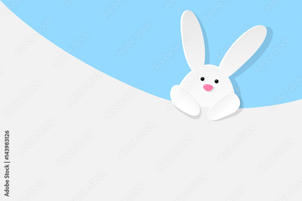 Fototapeta premium Easter poster with bunny. Vector.