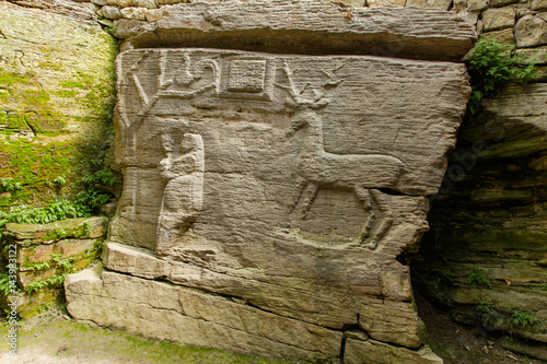 Pagan temple cave sculpture photo