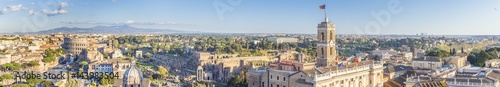 Panorama of Rome at sunset.Italy