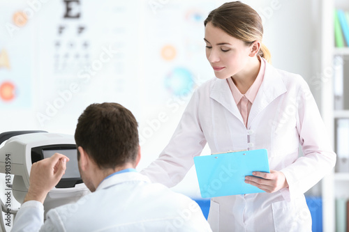 Two young doctors at medica...