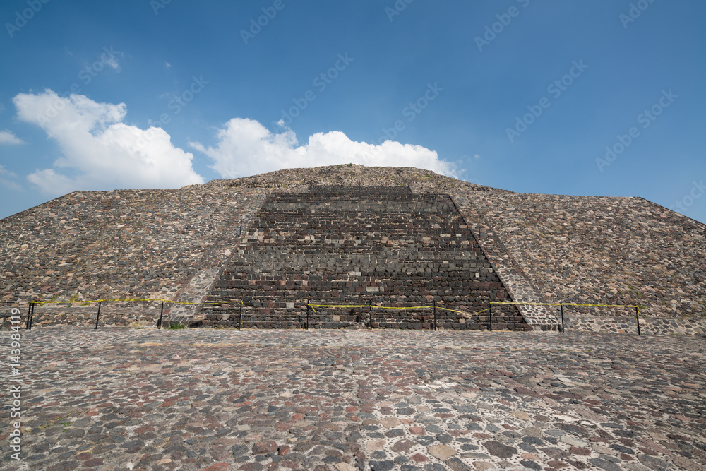 Teotihuacan, Mexico, circa february 2017: View on the pyramid of the moon in Archeological site Teotihuacan, Mexico
