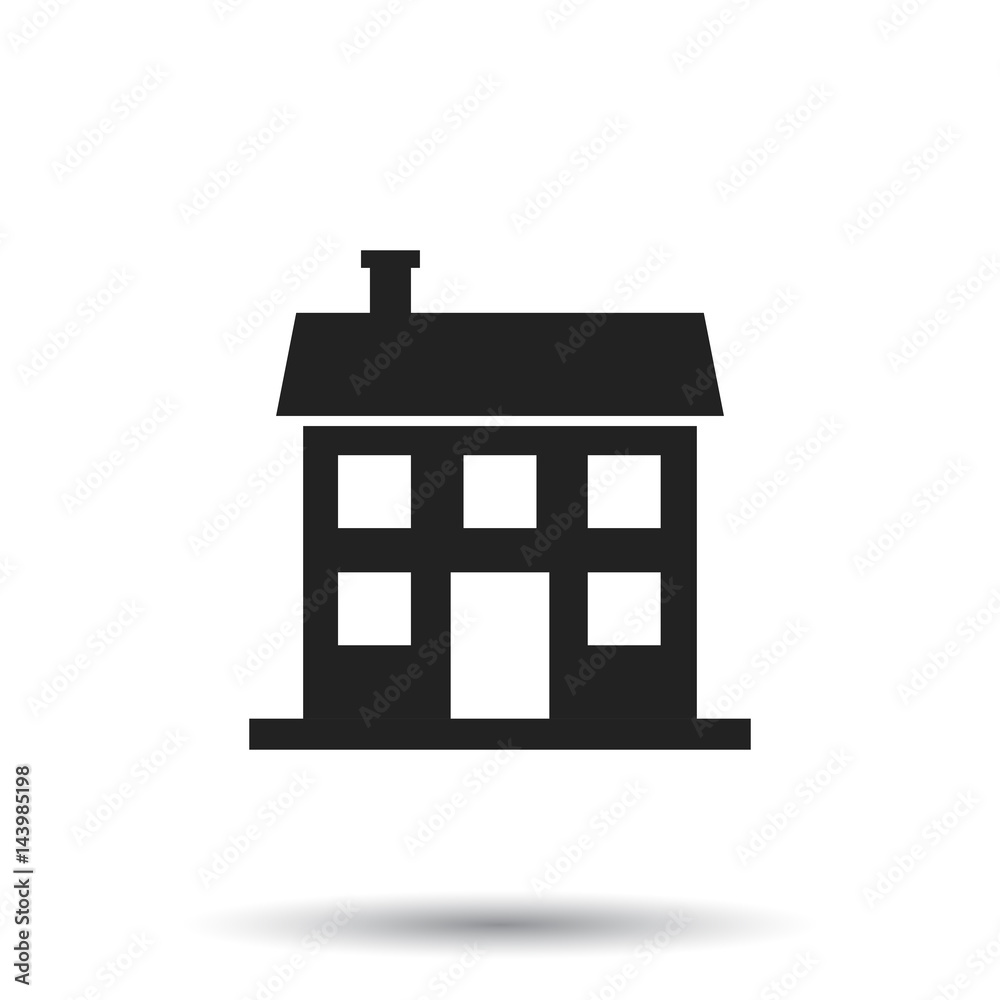House icon. Vector illustration in flat style on white background. House icon. Vector illustration in flat style on white background.