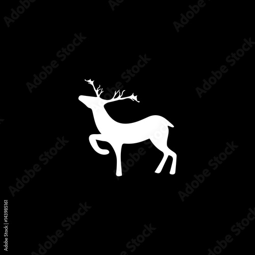 White deer on black background. Fashion graphic design. Modern stylish abstract texture. Template for print decoration. Vector illustration.