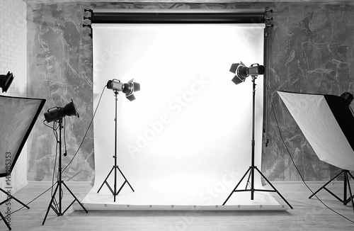 Modern photo studio interio...