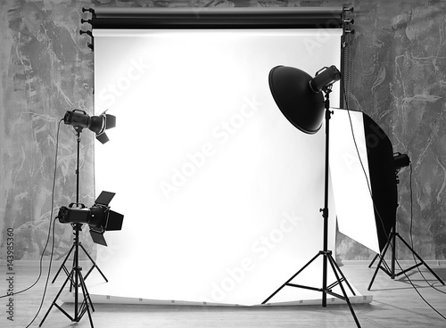 Modern photo studio interio...