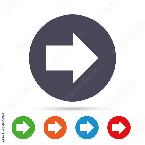 Arrow sign icon. Next button. Navigation symbol.