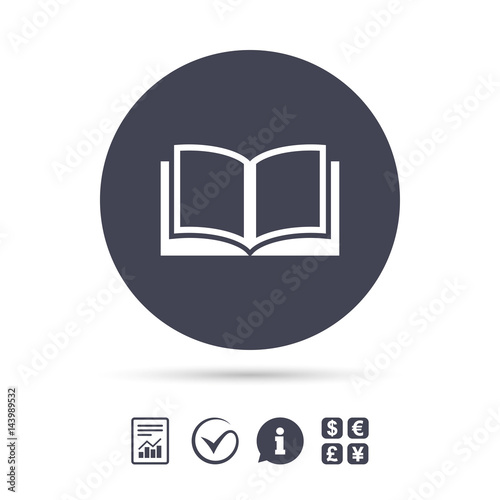 Book sign icon. Open book symbol.