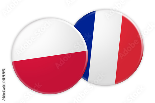 News Concept: Poland Flag Button On France Flag Button, 3d illustration on white background Free Download News Concept: Poland Flag Button On France Flag Button, 3d illustration on white background - GFXLoad