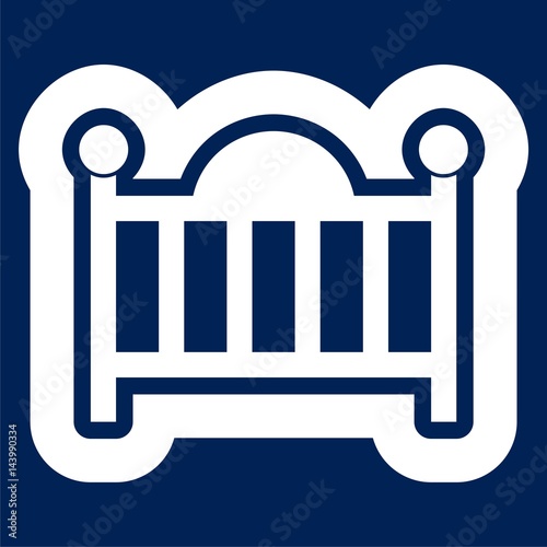 Baby cot flat icon