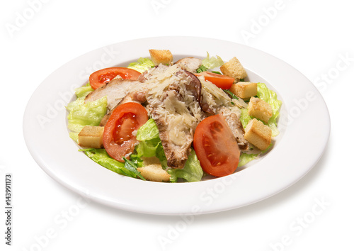 chicken caesar salad isolated 