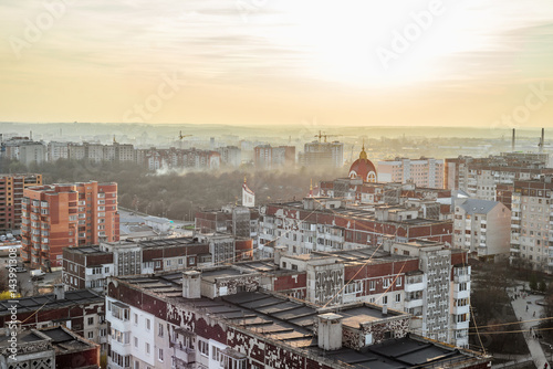 Ukraine Ternopil landscape of the city from the roof