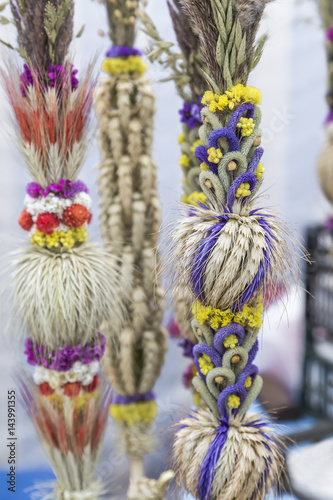 Traditional bouquets at the annual folk craft fair
