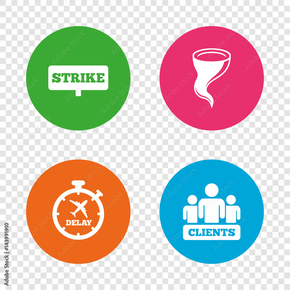 Fototapeta premium Strike icon. Storm weather and group of people.