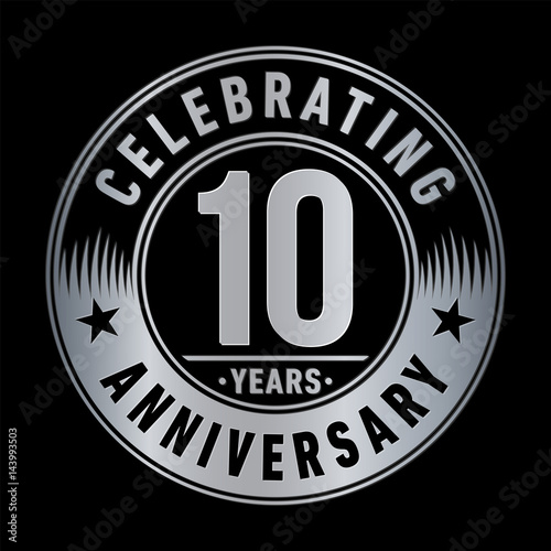 10 years anniversary logo template. Vector and illustration