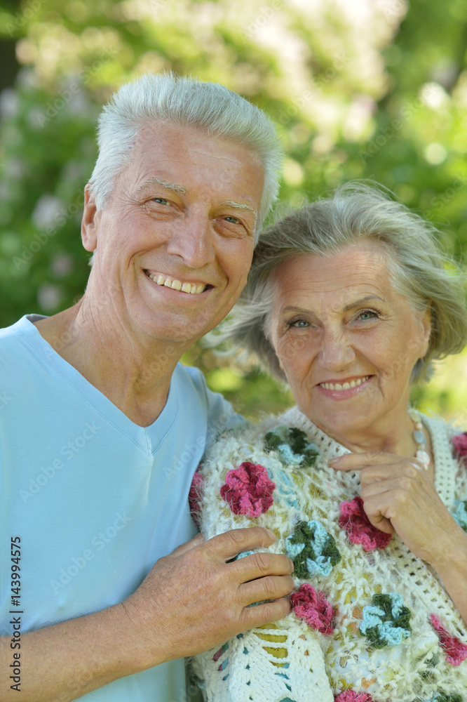 Old  couple on a summer walk
