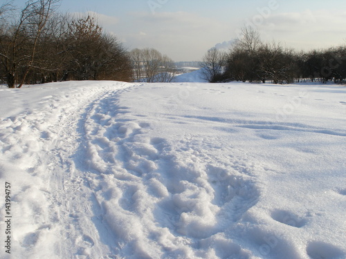 Canvas Print The winter landscape in the Kolomenskoye park in Moscow
