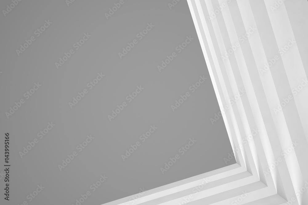 Fototapeta premium Abstract Architecture Background. Empty White Futuristic Room. 3d Render Illustration