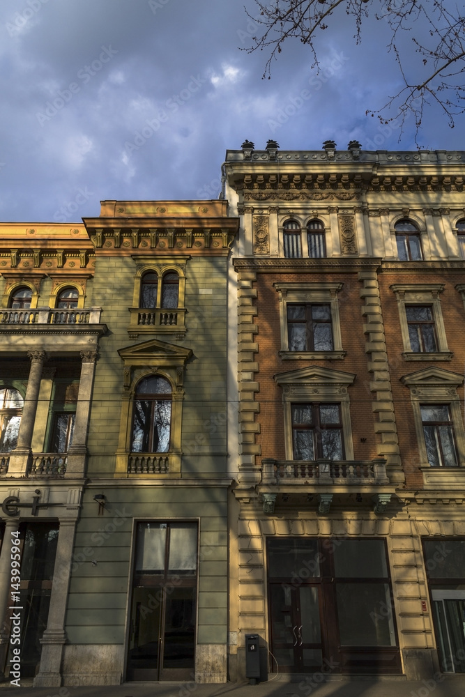 Historic vintage buildings in Zagreb 