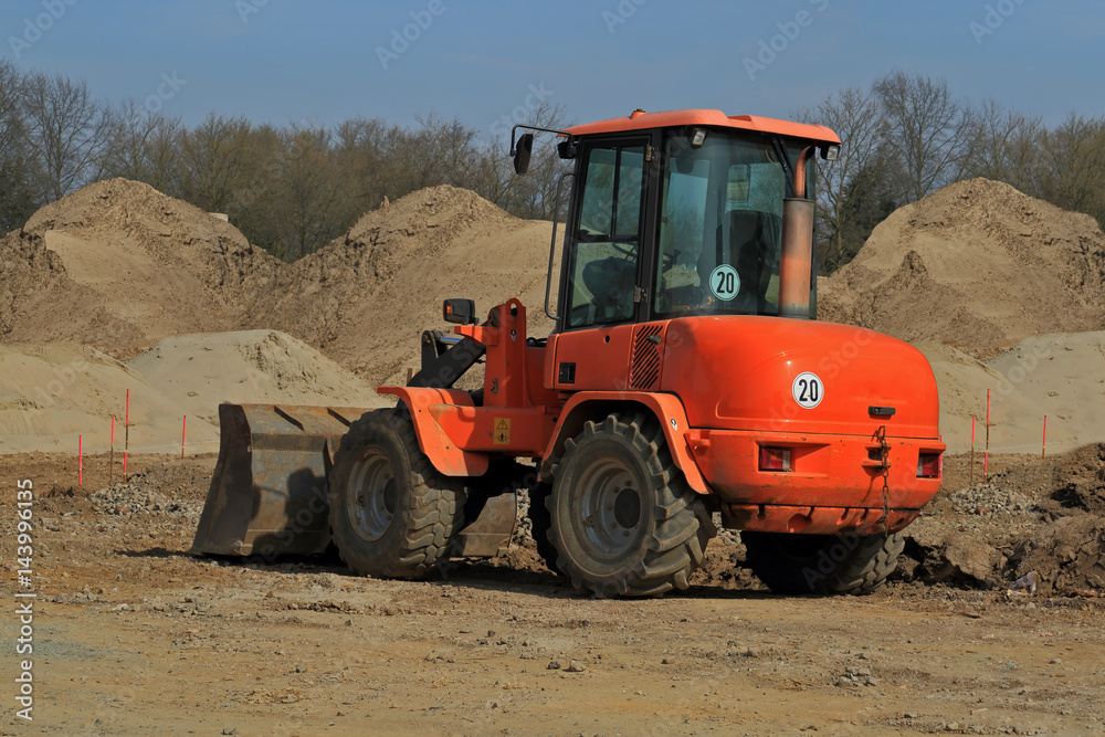 Obraz premium bager is on the construction site