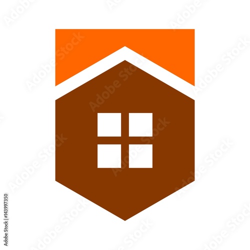 shield and home logo vector.
