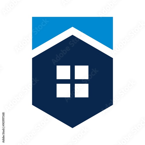 shield and home logo vector.